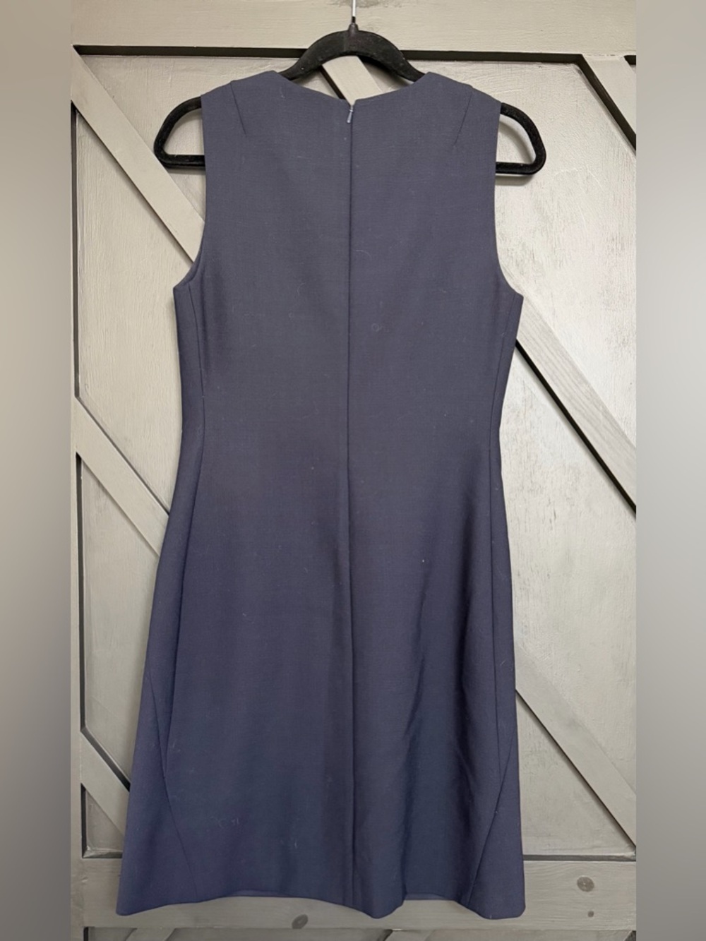 Tory Burch Sleeveless A-Line Wool Blend Dress in Navy Blue, Size 6 - Picture 7 of 11
